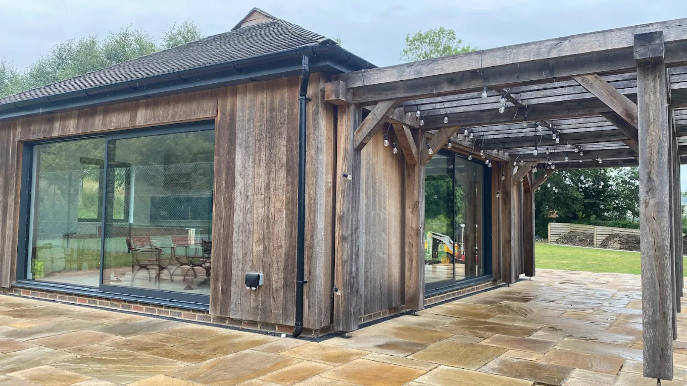Bespoke garden room with large glass panels